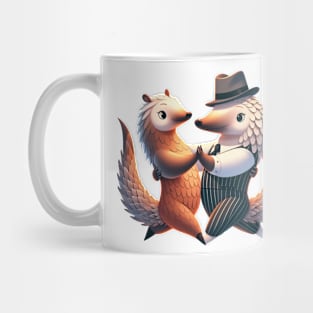 Cute Couple Pangolins Dancing Tango Pango-Tango Mug